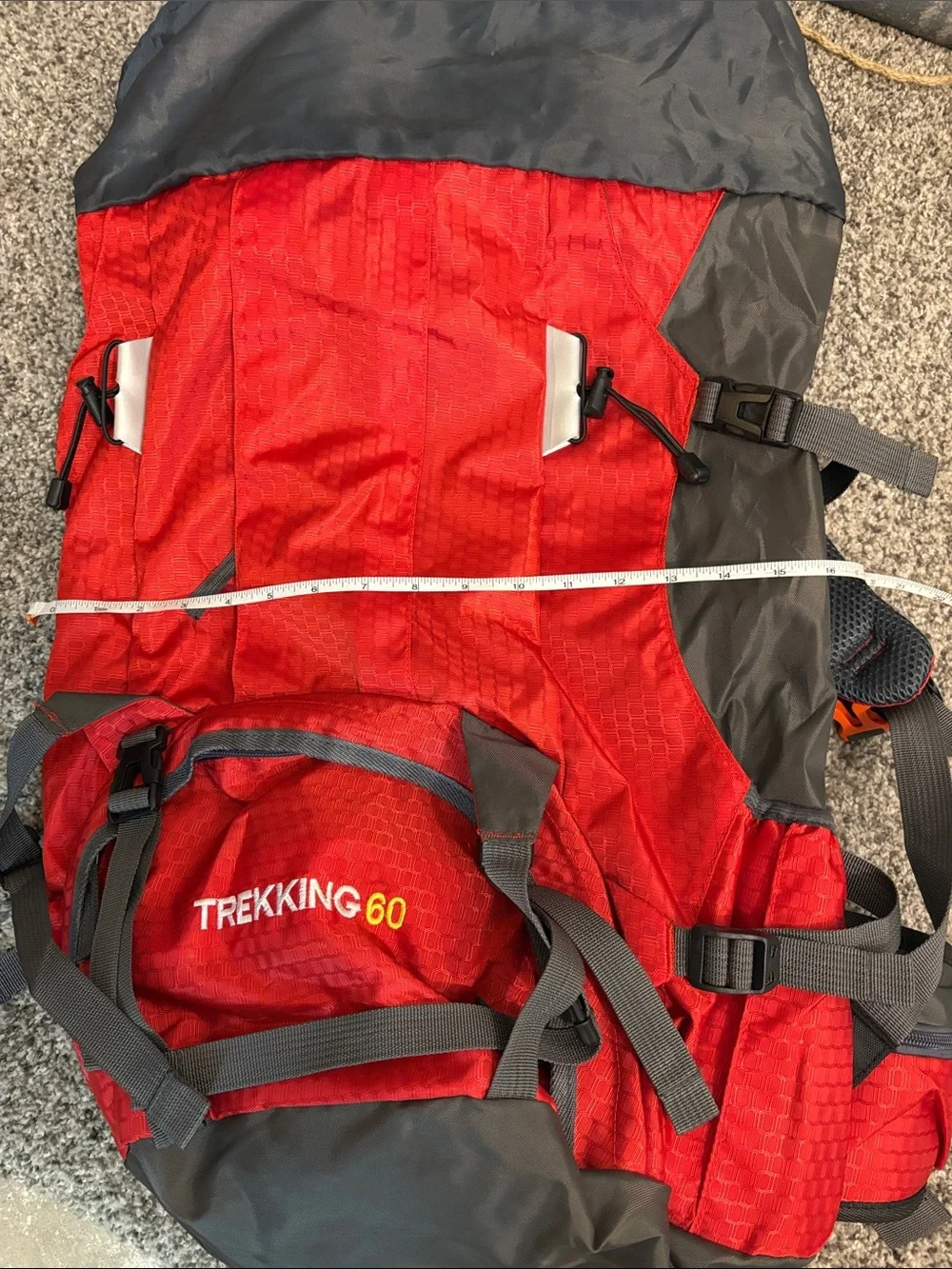 Trekking 60 Red & Gray Men's Hiking Backpack